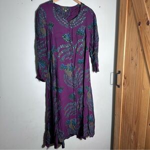 Vintage Boho style Purple Floral Maxi Dress